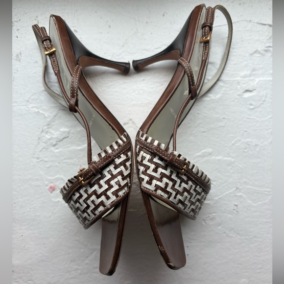 Prada Kitten Heel Open Toed Sling Backs - Picture 6 of 7